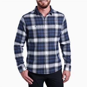 EUC Kuhl Men’s The Law Flannel Hunting Button Up Stellar Slate Blue Shirt